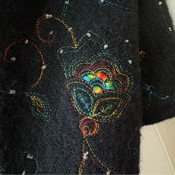 Bechamel Petites Wool Embroidered Black Jacket Zip Up - Picture 5 of 11